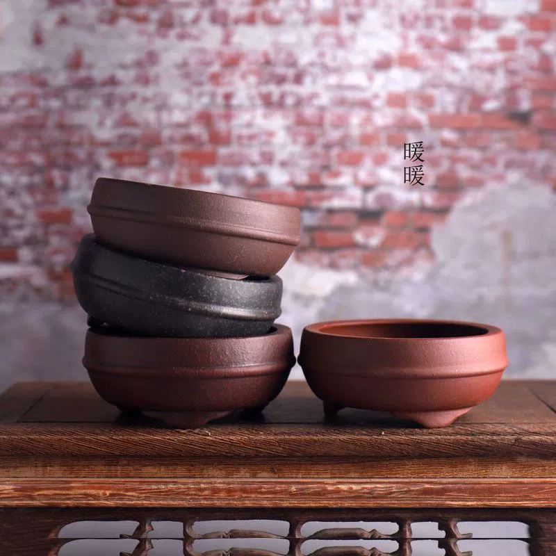 Bonsai Repotting Mat - Ceramic Circle Waistline Bonsai Pot,Tradition Chinese