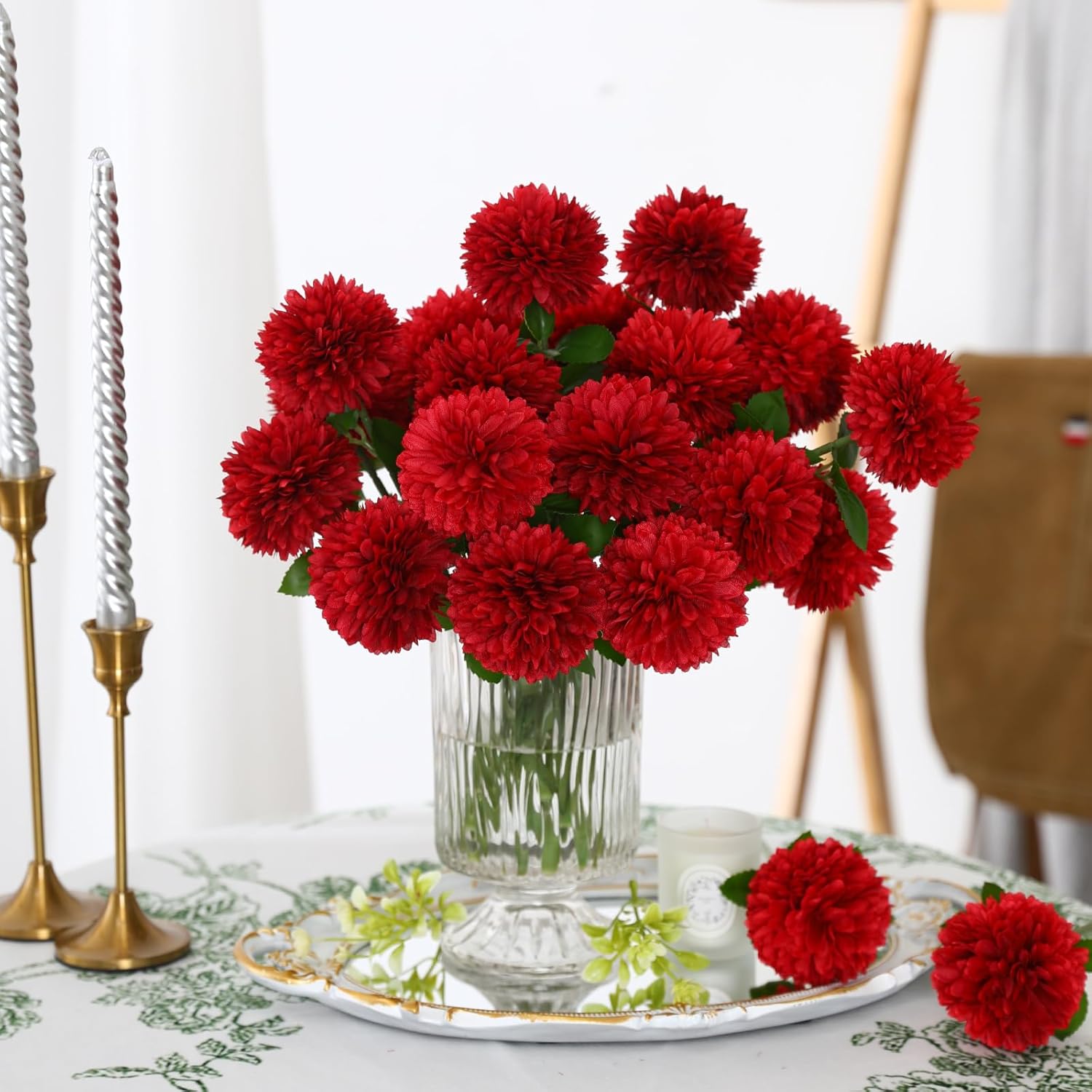 Bonsai Repotting Mat - 5/10Pcs Silk Ball Chrysanthemum Wedding Artificial