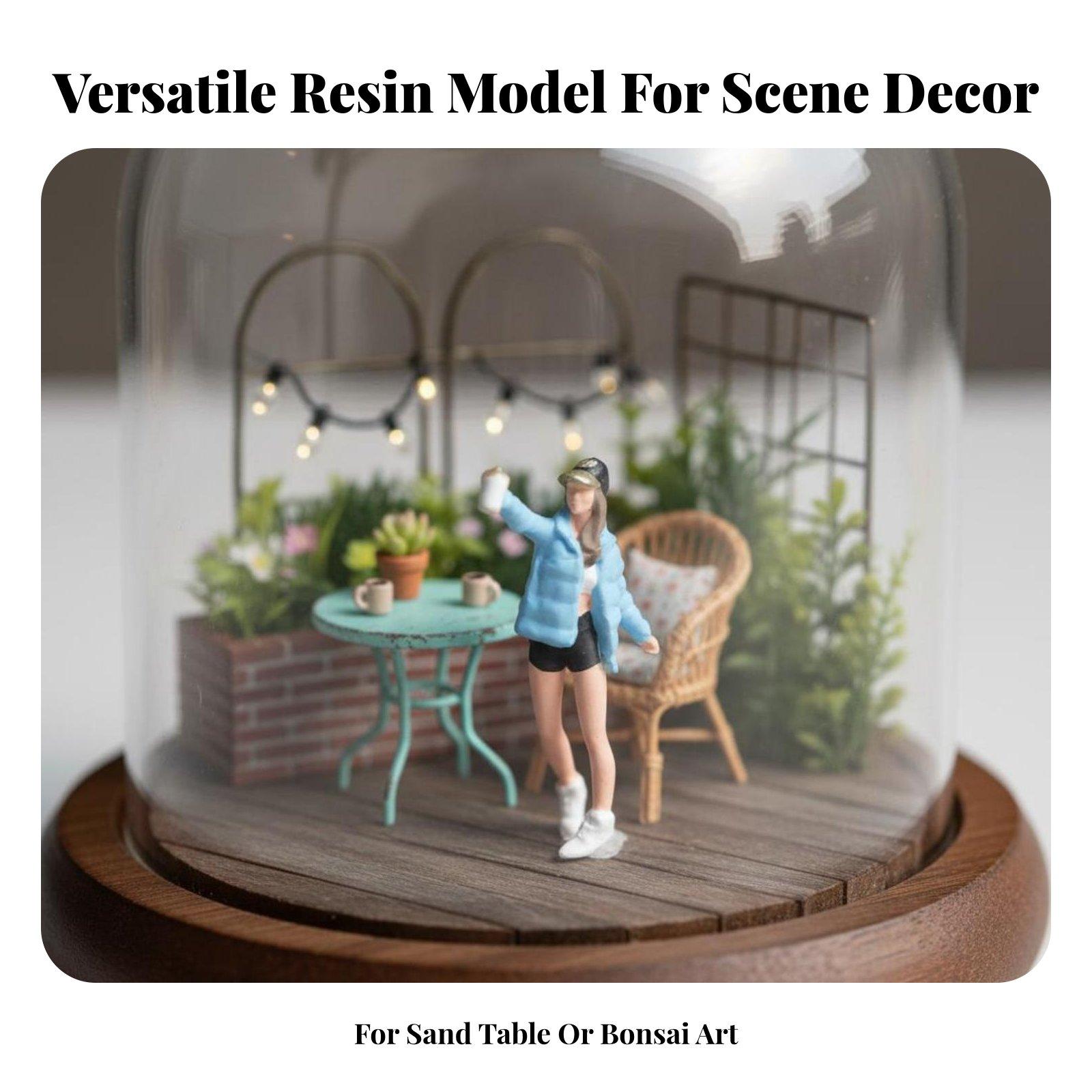Resin Woman Figure HO Scale Ha - Bonsai Garden Display ulasan dan harga