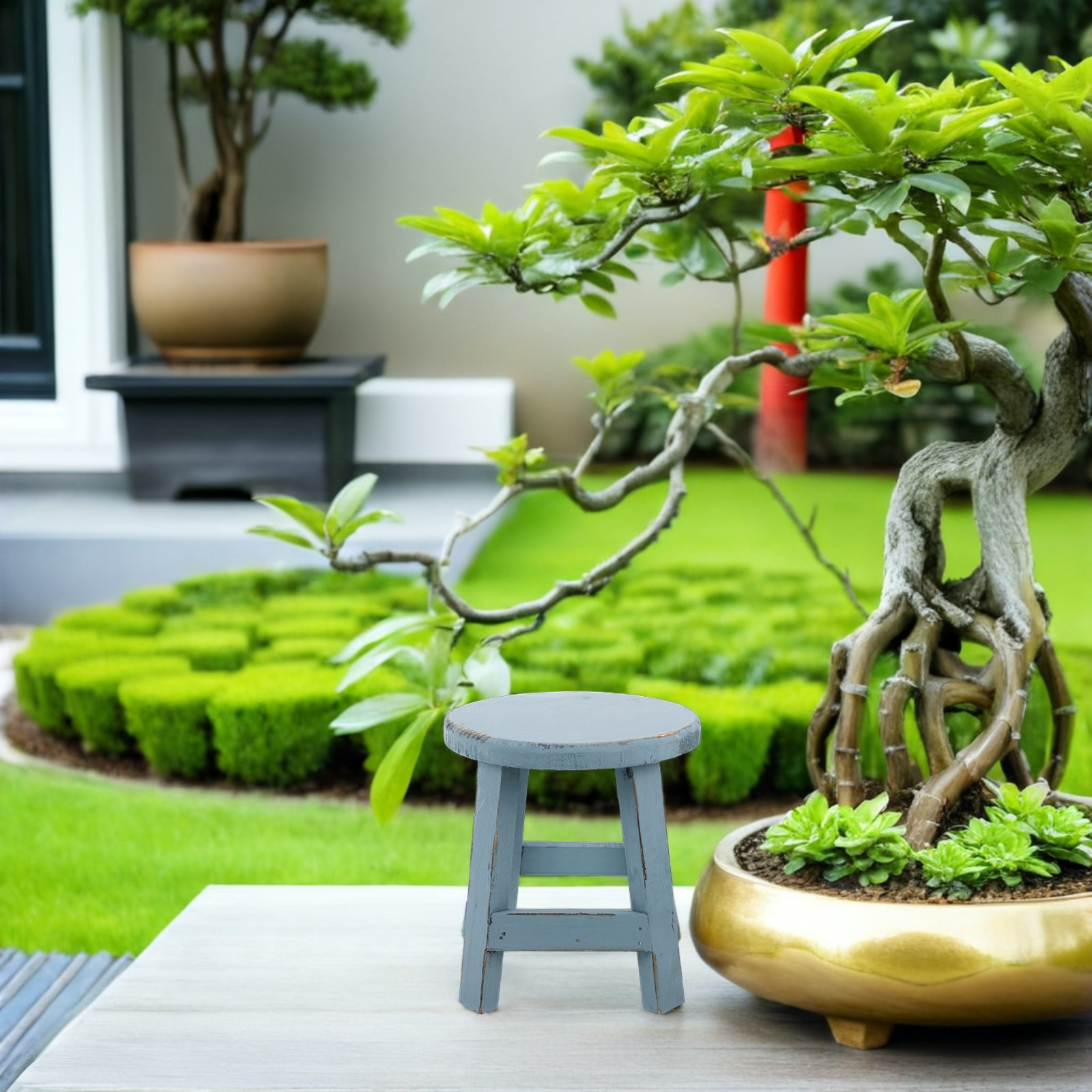 Flower Pot Stand Stool 18Cm So - Bonsai Garden Display ulasan dan harga