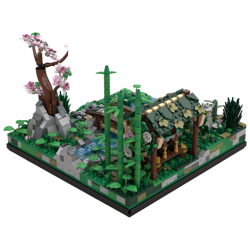 Japanese Garden Model MOC Buil - Bonsai Garden Display ulasan dan harga