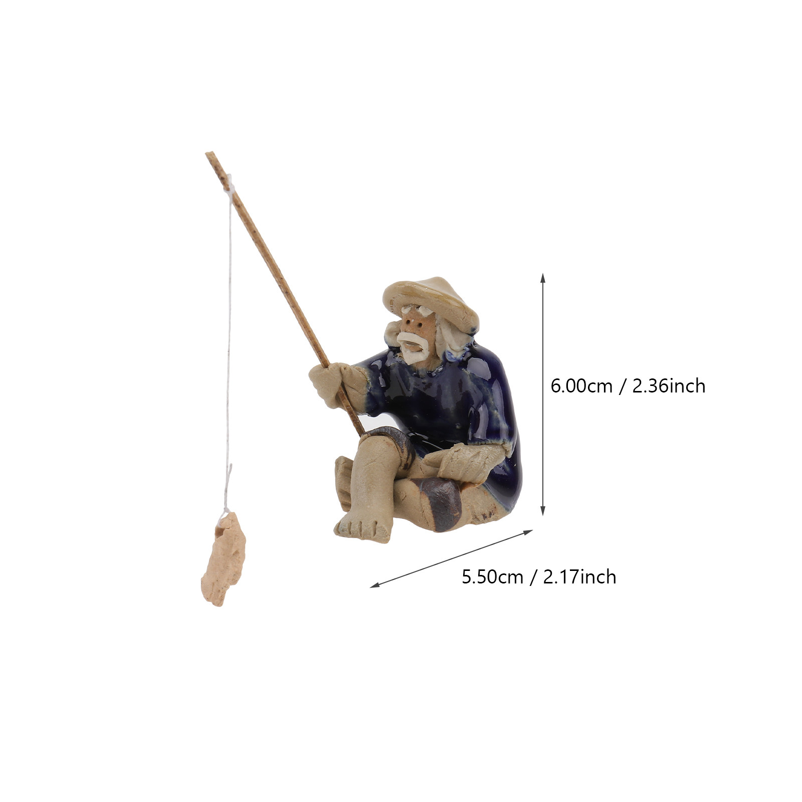 1Pcs Vivid Fisherman Decor Cer - Bonsai Garden With Sand ulasan dan harga