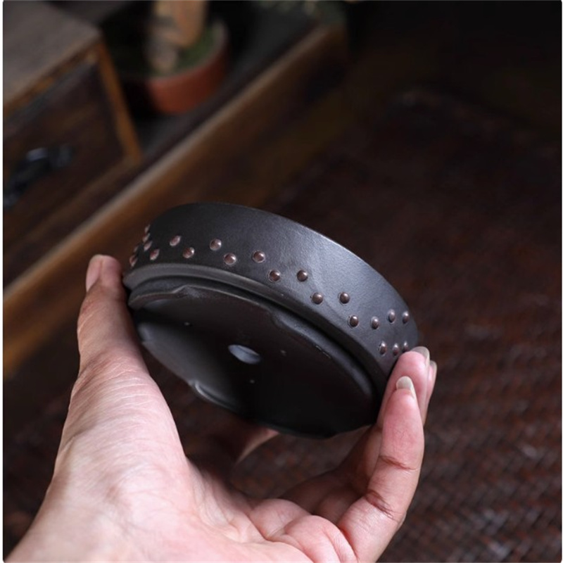 Ceramic Round Bonsai Pot, Drum - Bonsai Garden With Sand ulasan dan harga