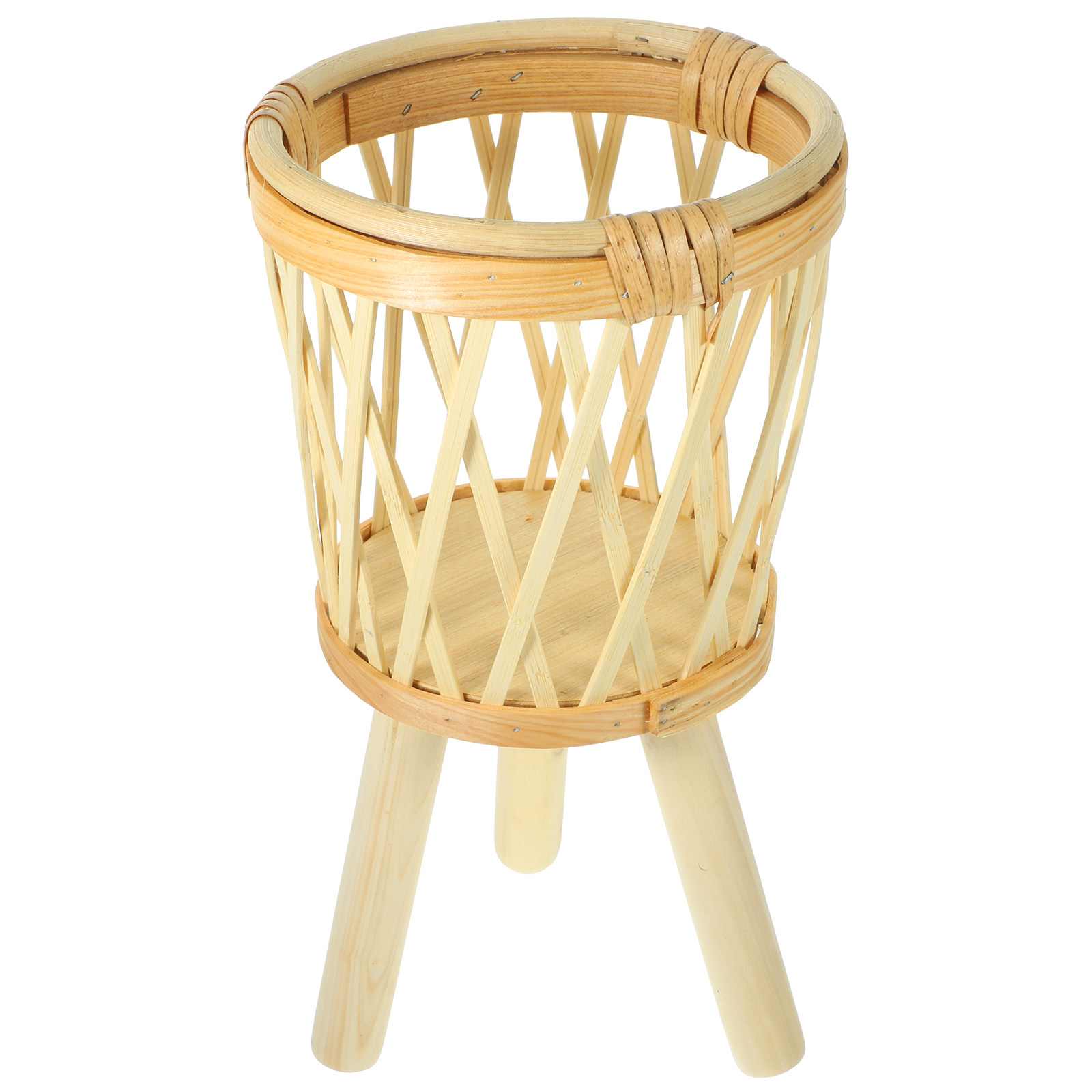 Bamboo Woven Plant Pot Rack Tr - Bonsai Garden Display ulasan dan harga