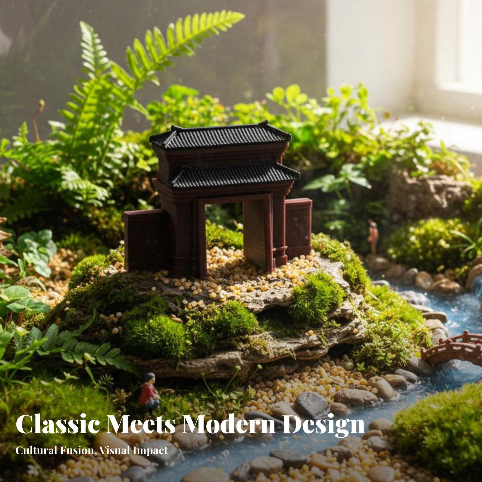 Handcrafted Resin House Figuri - Bonsai Garden Display ulasan dan harga