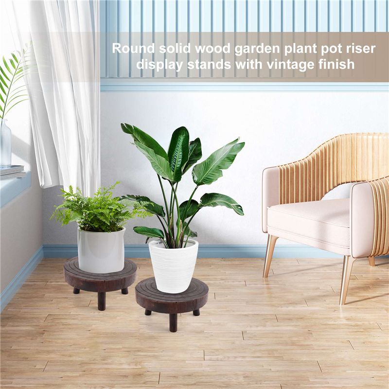 ABHU 2Pcs Mini Wooden Stool Fl - Bonsai Garden Display ulasan dan harga
