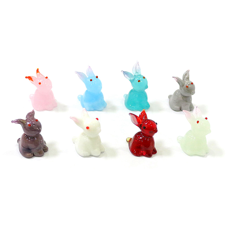 2pcs Mini Glass Bunny Figurine - Japan Bonsai Garden ulasan dan harga