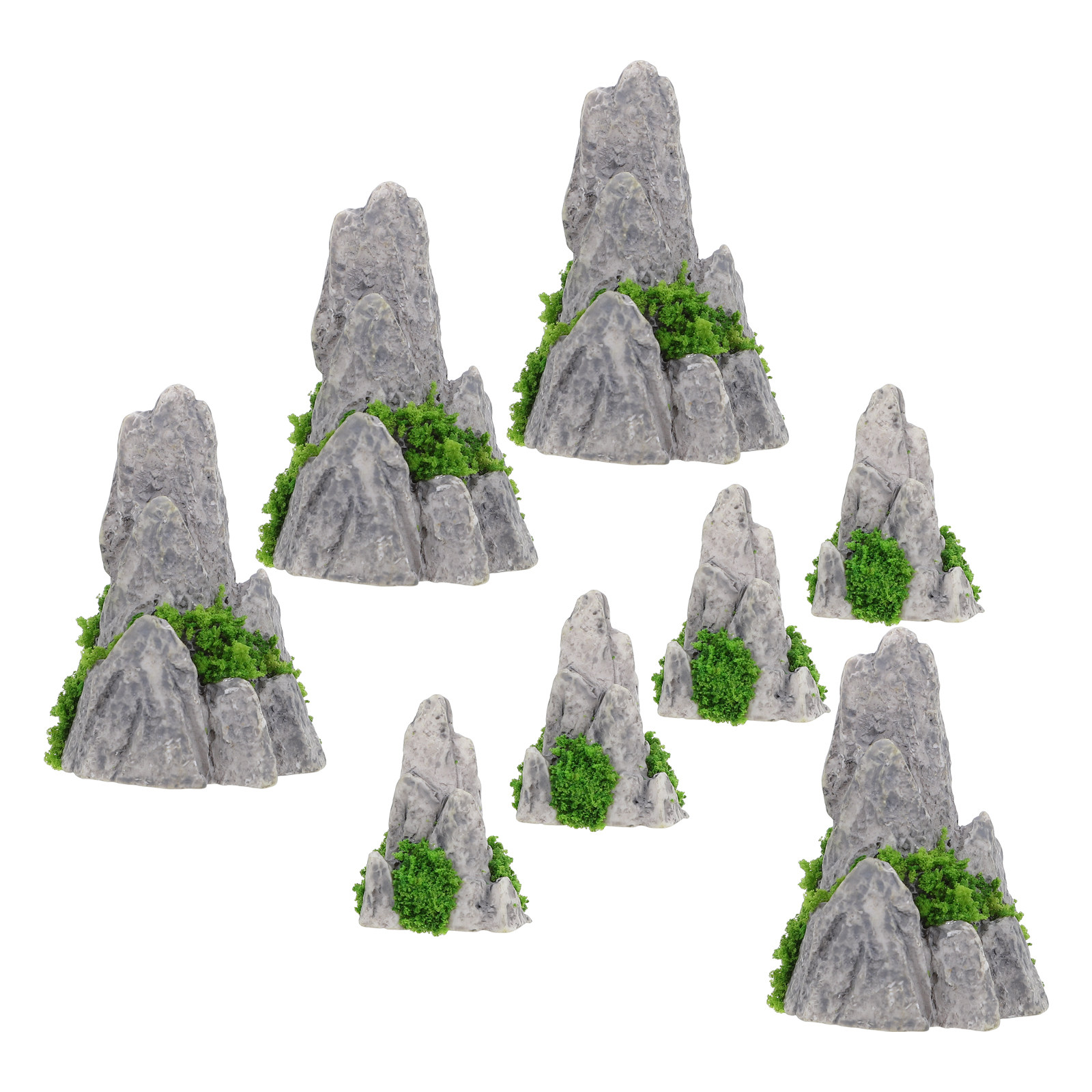 8Pcs Mini Resin Rockery Orname - Bonsai Garden With Sand ulasan dan harga