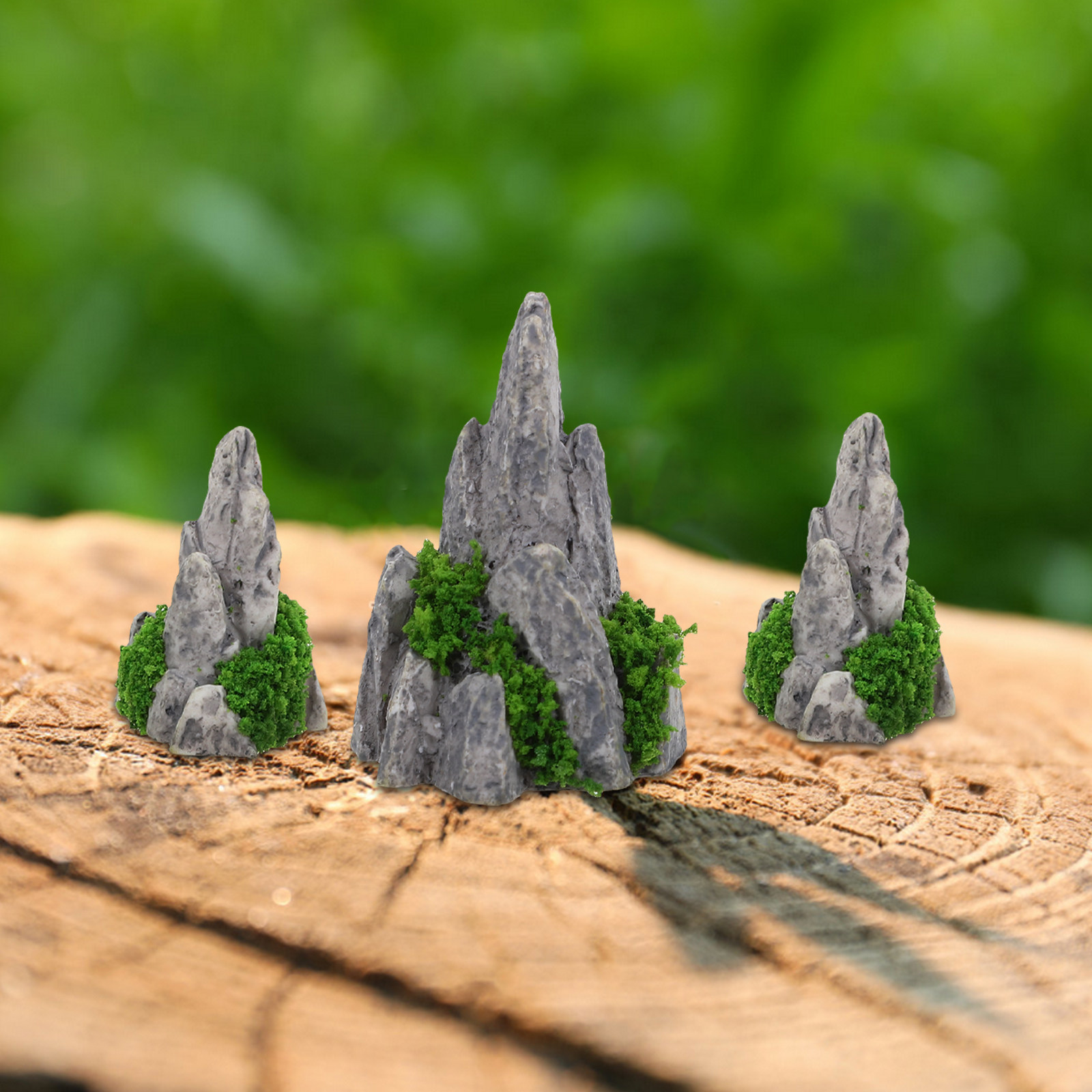 8Pcs Mini Resin Rockery Orname - Bonsai Garden With Sand ulasan dan harga