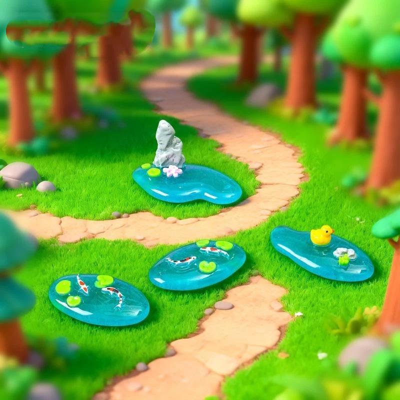 Mini Resin Pond Ornaments With - Bonsai Garden With Koi Pond ulasan dan harga