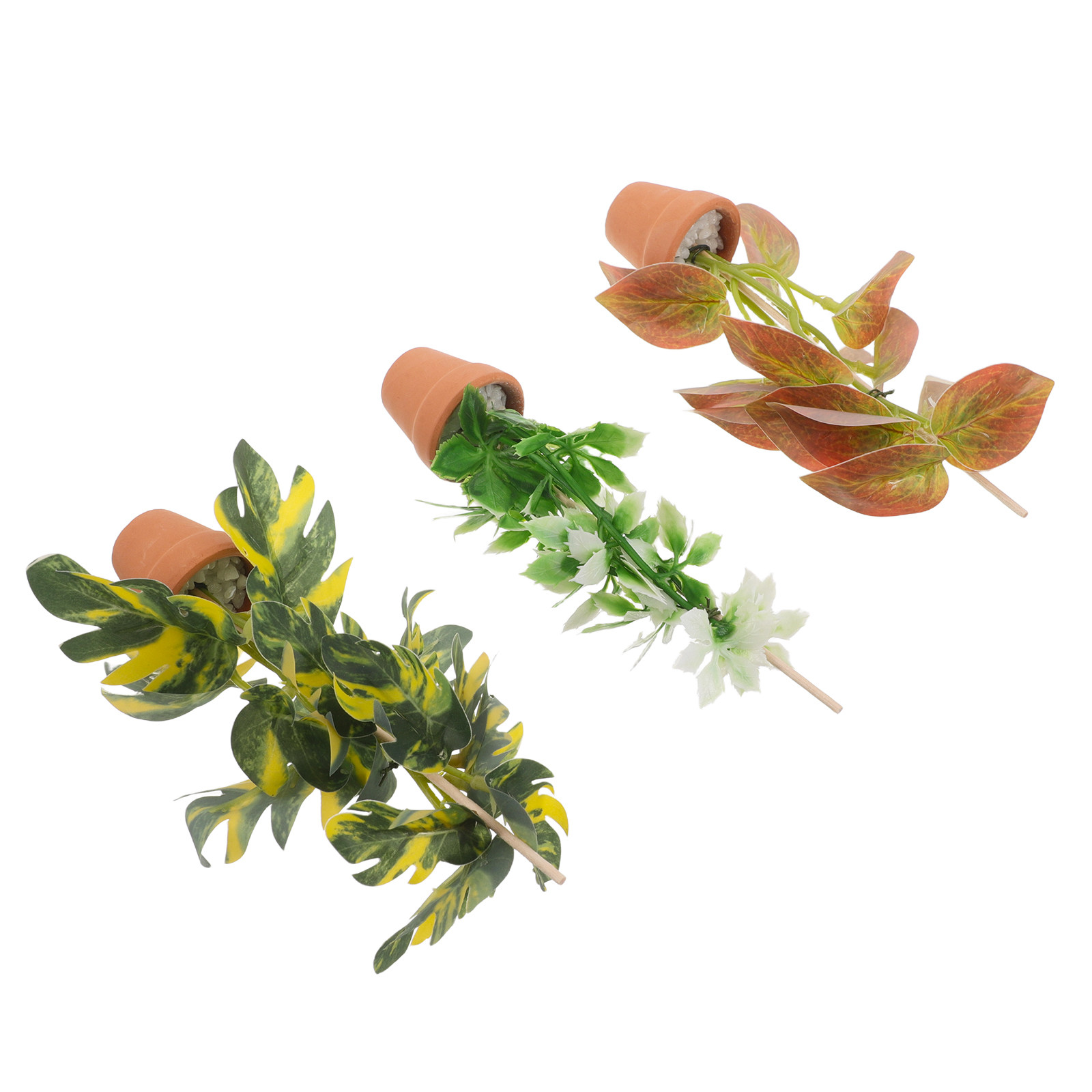 3Pcs Miniature Potted Plants R - Bonsai Garden Display ulasan dan harga