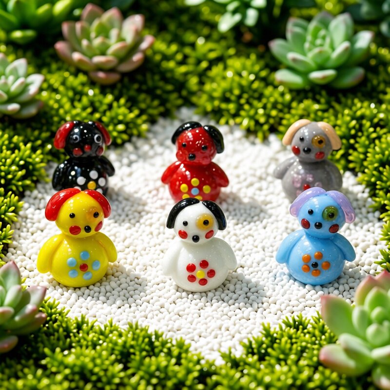 Cute Handmade Mini Glass Dog F - Japan Bonsai Garden ulasan dan harga