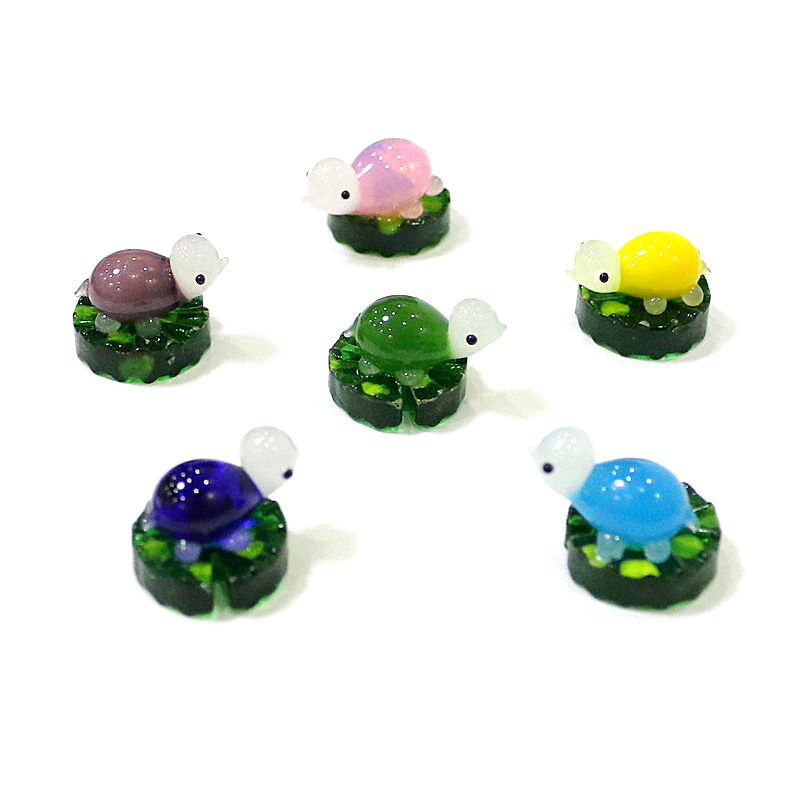 2pcs Colorful Mini Turtle Stat - Japan Bonsai Garden ulasan dan harga